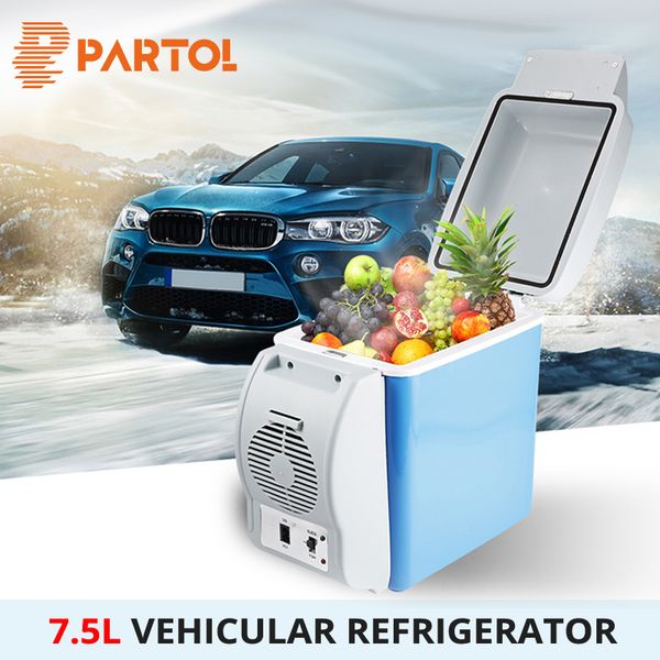 

partol 7.5l mini car refrigerator multi-function vehicular travel fridge dual-use box portable cooler warmer temperature control