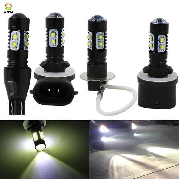 

2x high power drl lamps 10smd 5w h3 t15 881 880 h27 led replacement bulbs for car fog lights daytime running lights 6000k white