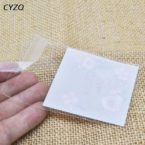 

50/100pcs 7*7cm thank you candy cookie bags wedding birthday party craft self-adhesive plastic biscuit packaging gift bag
