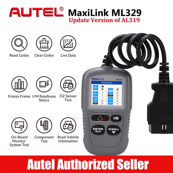 

autel maxilink ml329 obd2 scanner car code reader fault code read obd 2 scaner obd ii auto diagnostic tool autoscanner pk al319