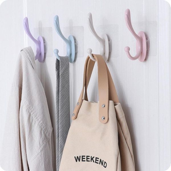 

self adhesive cute clothes hook wall door holder bathroom towel hanger kitchen bath wall hanger hooks z0314