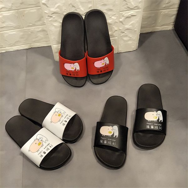 

summer women slides thick soled slippers summer slip on sandals beach flip flops personalized women slippers, Black