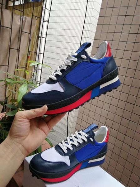 

new designer brand fashion men's mesh lace up sneakers luxury geuine leather men's casual shoes size 38-45 nmk05, Black