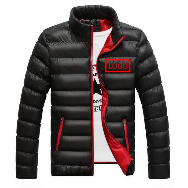 

men velvet custom car logo duck down male winter joggers jacket cotton vest man casual outdoor wear snow warm sport zipper coats, Black