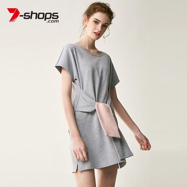 

ccibuy продажа хлопок женские платья с коротким рукавом лоскутная свободное мини-платье o-образным вырезом женская рубашка пуловер повседнев, Black;gray