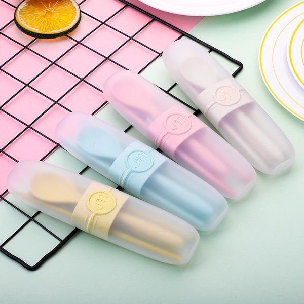 

соломы пшеницы cutlery set открытый студенческий вилка ложка палочки путешествия портативный ножевые box кемпинг посуда наборы