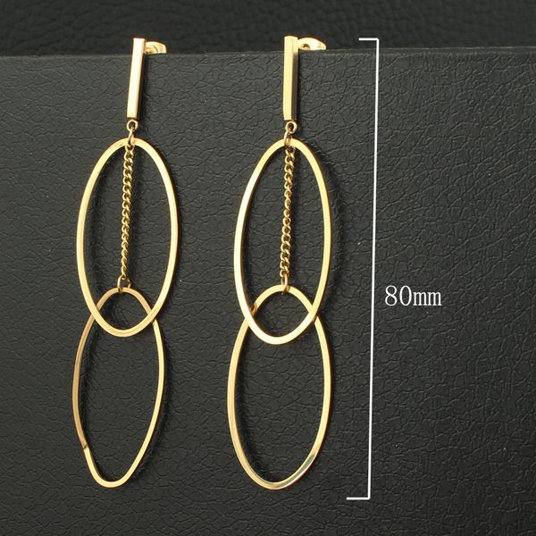 

gold color fashion stainless steel jewelry simple drop earrings personality for woman and girl efgzaehp, Silver