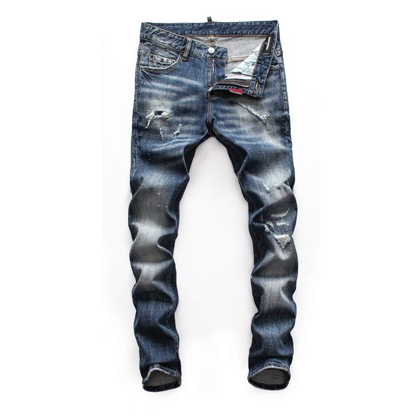 

2020 brand jeans mens jean men denim jeans for men embroidery pants fashion holes jeans for men luxury pants, Blue