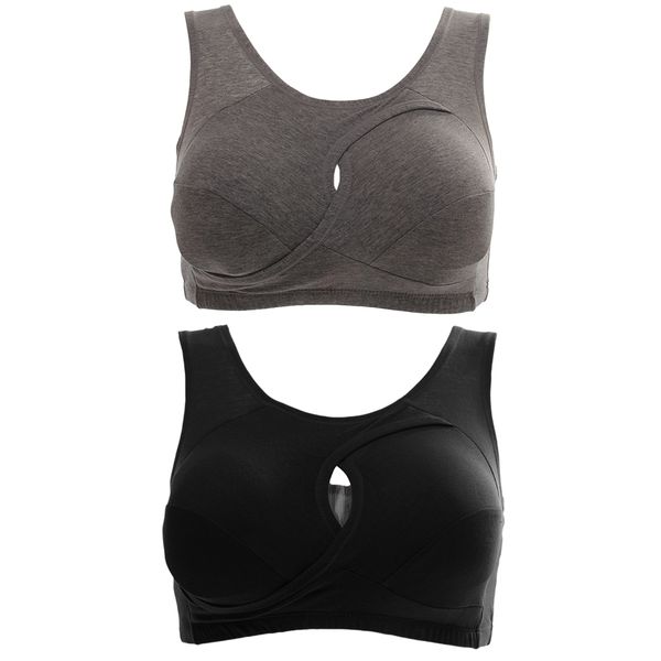 

2pcs sports bra bra crop seamless underwear push up gym running bra, Red;black