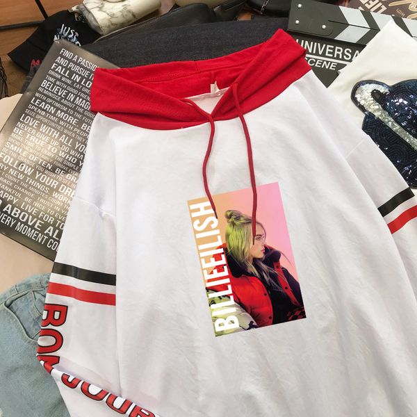 

2019 autumn winter new contrast color men's hoodie korean fashion print hooded sweatshirt hip hop couple streetwear pullovers, Black