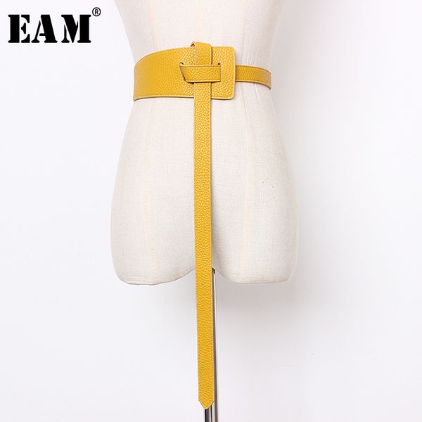 

eam] 2019 новая весна лето pu кожа черный 5 цветов bucle стежка личность длинный широкий пояс женщины мода все матча js633, Black;brown