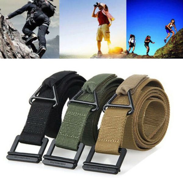 

men´s trendy adjustable military emergency rescue rigger belt waistband us stock, Black;gray