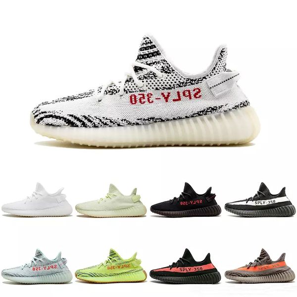 

kanye west 350 v2 new sneakers yellow semi frozen zebra beluga 2.0 men women running shoes athletic size 36-46