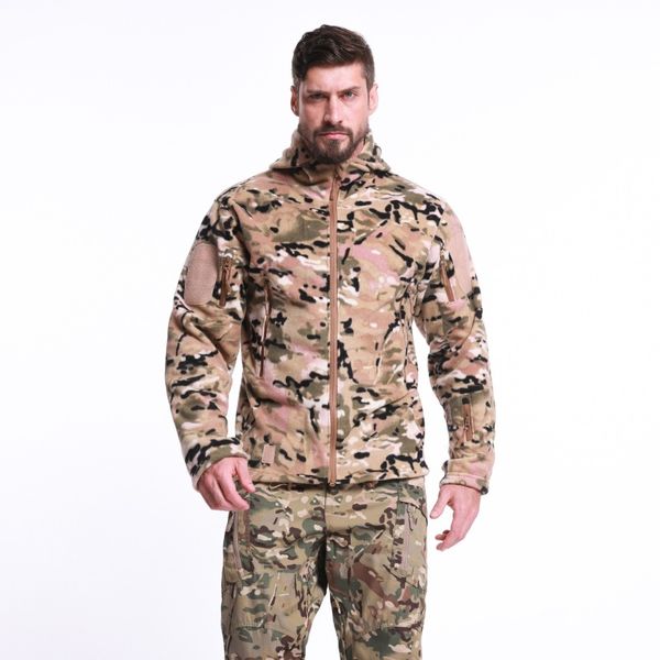 

esdy new style men's riding mountain climbing outdoor executive officer urban commuting tactical fleece tad celebrity style upgr, Tan;black