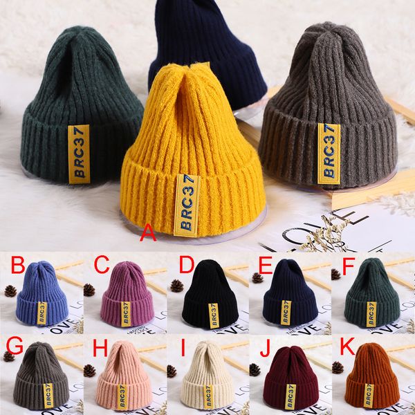 

новое прибытие baby girl boy winter hat младенческой детские мягкая теплая шапочка hat вязание эластичность вязаные шапки дети повседневный, Yellow
