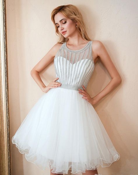 

real picture jewel back zipper tulle exposed boning formal homecoming dresses with short length cocktail party dresses, Blue;pink