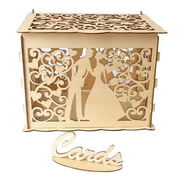 

diy wedding gift card box wooden money box with lock beautiful wedding decoration supplies for birthday party ng