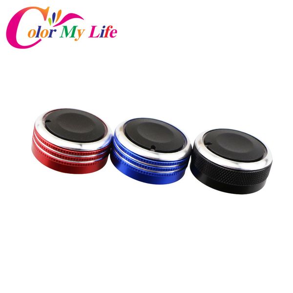

color my life 3pcs/set abs car air conditioning knob air conditioner switch manually modified knobs for byd f3 f3r accessories