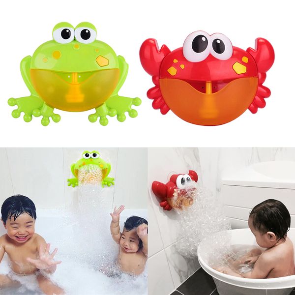 

2 pieces baby music bath bubble maker machine frogs and crab bathtub toy