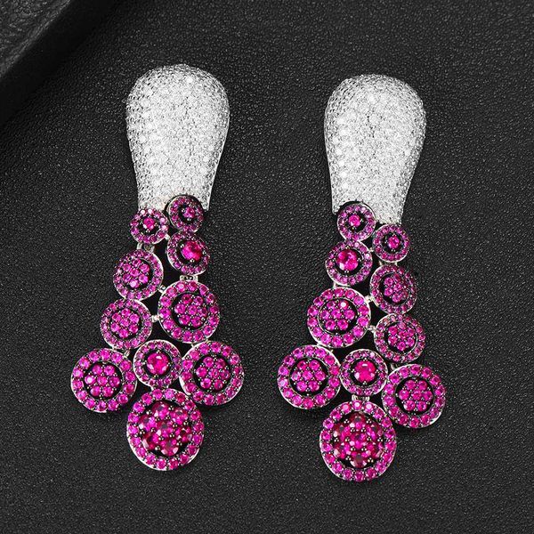 

godki известные 2019 подвески водослива модные женщины серьги cubic циркон серьги падения для женщин свадеб аксессуары, Silver