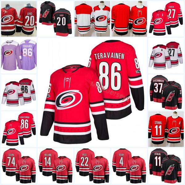 

Mens Carolina Hurricanes Justin Faulk Jersey Brett Pesce Haydn Fleury #11 Staal Teuvo Teravainen Sebastian Aho Justin Williams Jersey