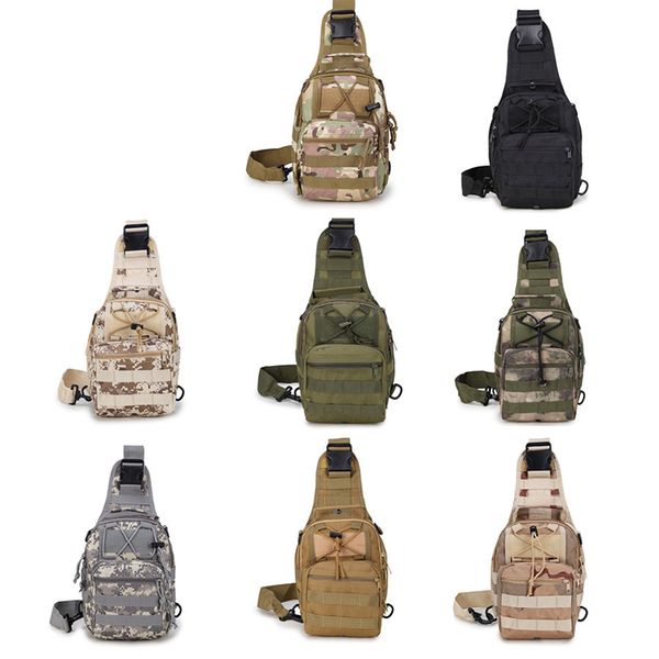 

outdoor bags men tactical camouflage molle crossbody bag shoulder breast pack adjustable belt large capacity strap field