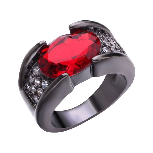 

геометрический новые модный черный пистолет цвет круглого charm палец кольца для женщин красного дня кристалла обручального кольца валентины, Golden;silver