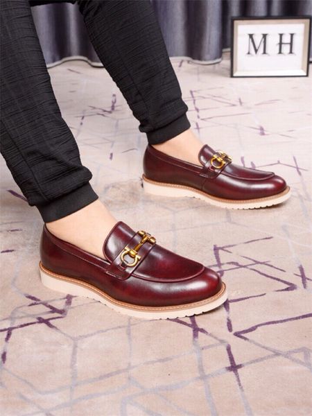 Business Leather Shoes For Men Italian Cowhide Fabric Elegant