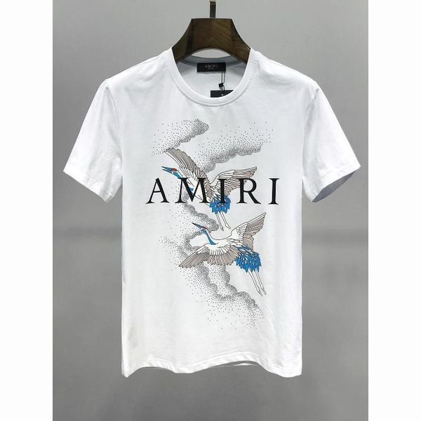 

luxury mens designer t shirts summer t shirt crane printing hip hop fashion men women short sleeve tees size -3xl, White