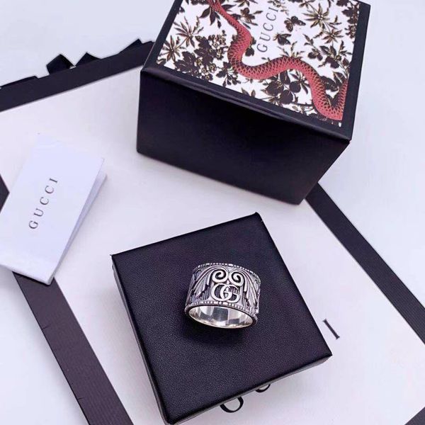

g s925 sterling silver ring design quality luxury ring king snake striped personality couple ring fashion jewelry