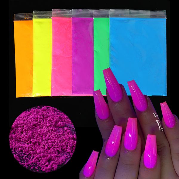 

1 мешок неон ногтей блеск порошок shinny fluorescent nail art пигмент пыль порошок art украшение для уф-гель diy дизайн, Silver;gold