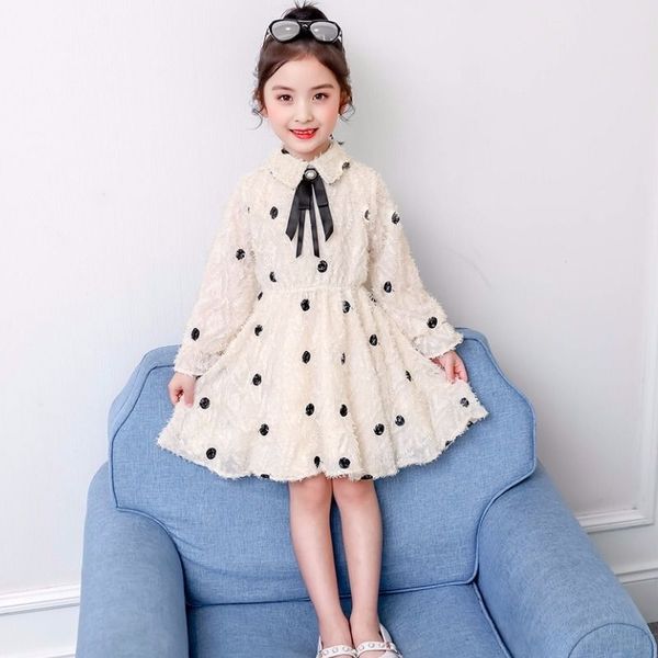 

baby girl dress 2019 fashion kids spiring autumn clothes princess girls long sleeve dresses 110~160 plus size biege, Red;yellow