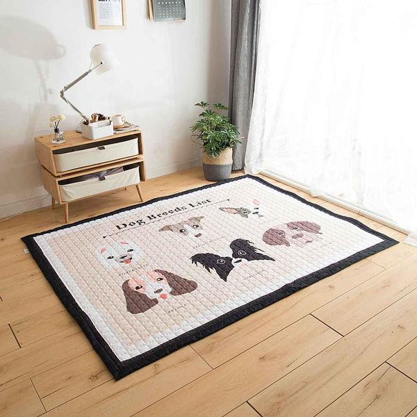 

home decor big carpet 145*195cm dog animals cartoon play mat non-slip acetate fiber cotton floor carpet for bathroom/living room