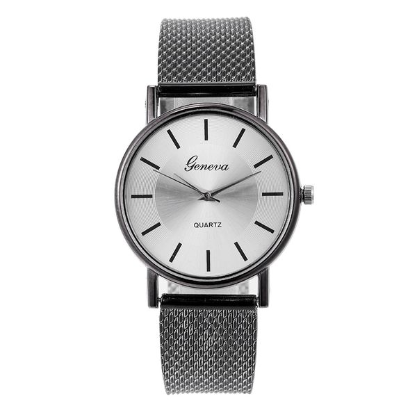 

quartz watch woman's high-end blue glass life waterproof distinguished solid color mesh with simple business ladies watch montre, Slivery;brown