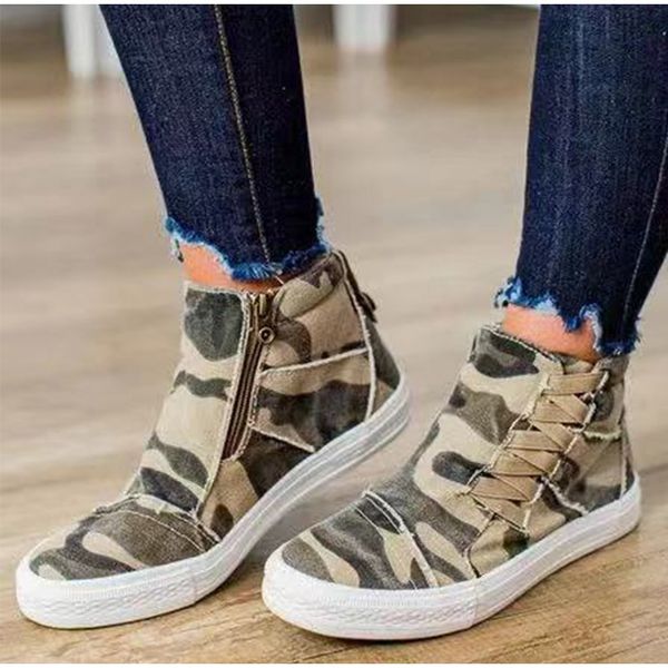 

autumn women canvas zip slip on sneakers woman vulcaninsed shoes sewing flats ladies platform casual female shoes plus size, Black