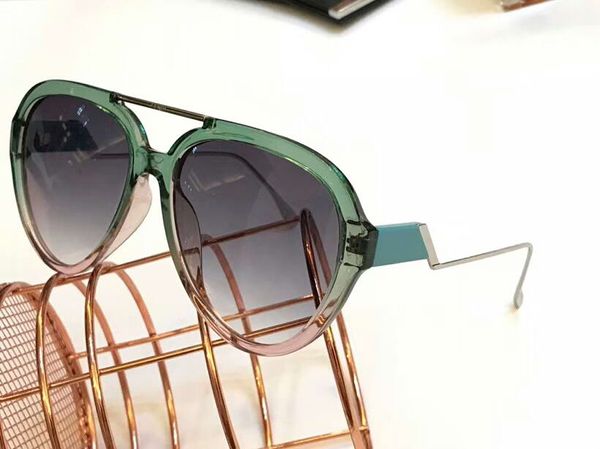 Venda por atacado verde rosa óculos de sol mulheres designer de luxo piloto óculos de sol óculos marca novo com caixa