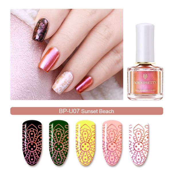 

6ml born pretty chameleon pearl nail stamping polish 6ml image printing lacquer colorful manicure stamp varnish for nail plates
