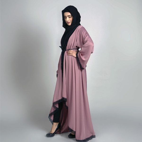

new style fashion elegant middle east muslim women's long skirt beautiful temperament lace muslim dress, Black;gray