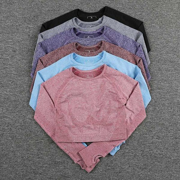 

yoga outfits seamless long sleeve gymyoga sports shirts thumb hole crop women's t-shirt fitness woman sport shirt workout sportswea, White;red