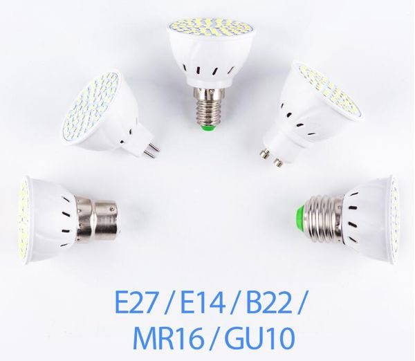 

GU10 LED E27 Lamp E14 Spotlight Bulb 48 60 80leds lampara GU10 bombillas led MR16 gu5.3 Lampada Spot light B22