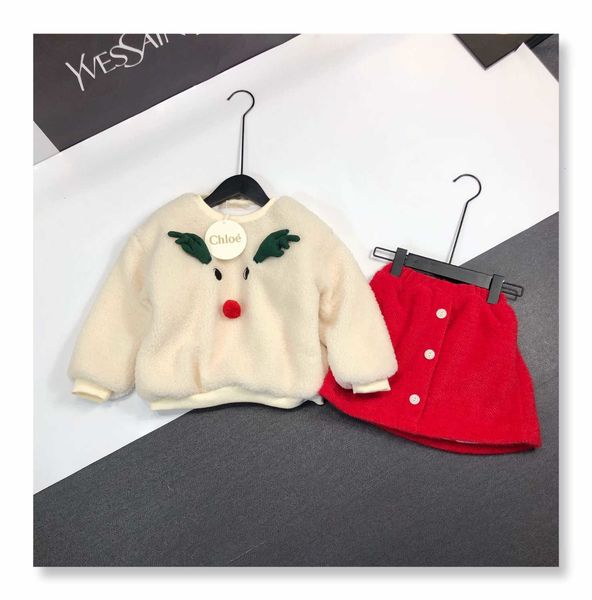 

2019new plus velvet children's long sleeve two-piece 191207#14yunhui05, White