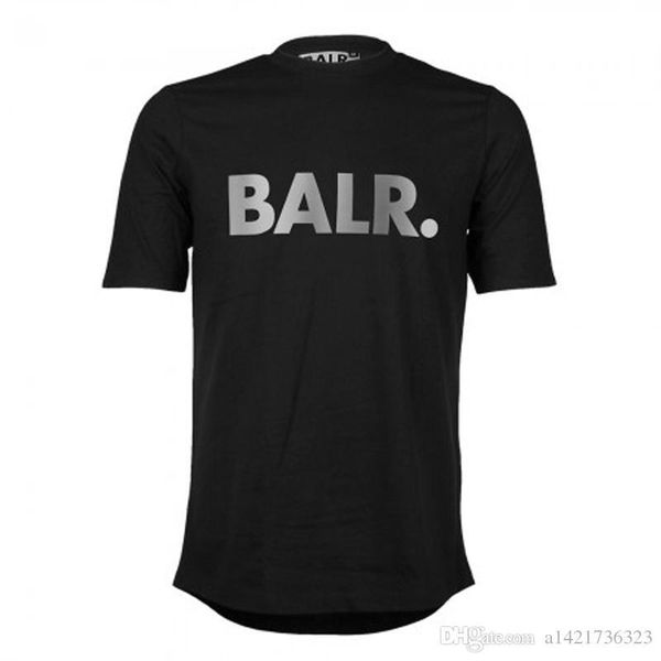 

balr t shirt man 100% cotton short sleeve balred t-shirt tees for men cotton brand clothing round bottom long back o-neck, White;black