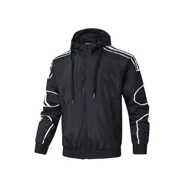 

2019 mens windbreaker coats sports school outerwear zipper hoodies -4xl running jacket spring autumn coats ce98245, Black;brown