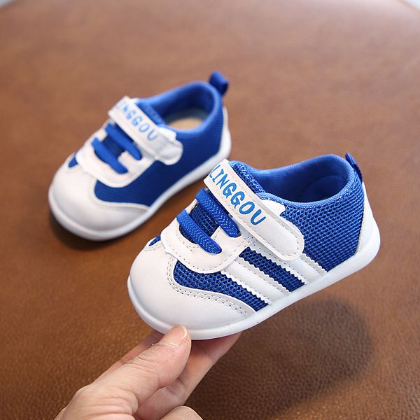 

spring 2020 new children's 0-2-year-old 3 boys and girls walking shoes mesh shoes soft sole trendy single, Black