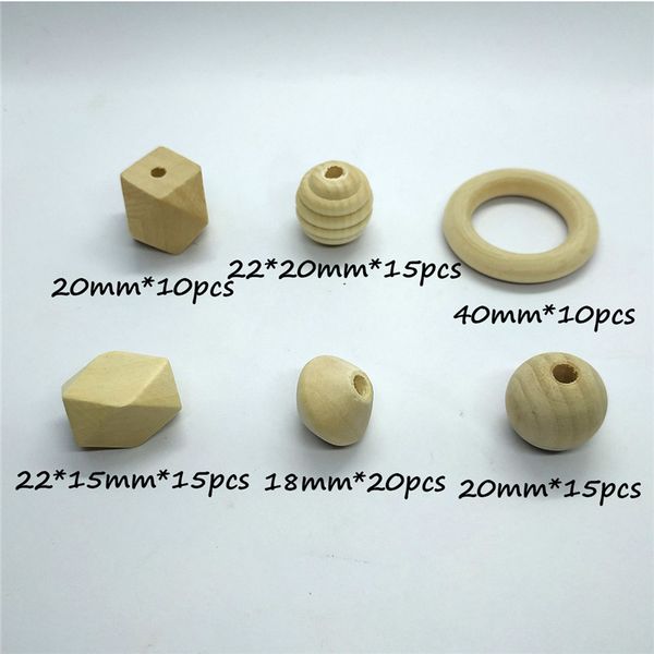 

деревянные круглые бусины teether жевательная organic вуд кольцо с шестигранной резьбой зубные beads ожерелье diy craft изготовление ювелирн