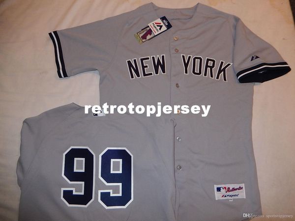 

new york #99 aaron judge authentic game baseball jersey gray new, Black;blue