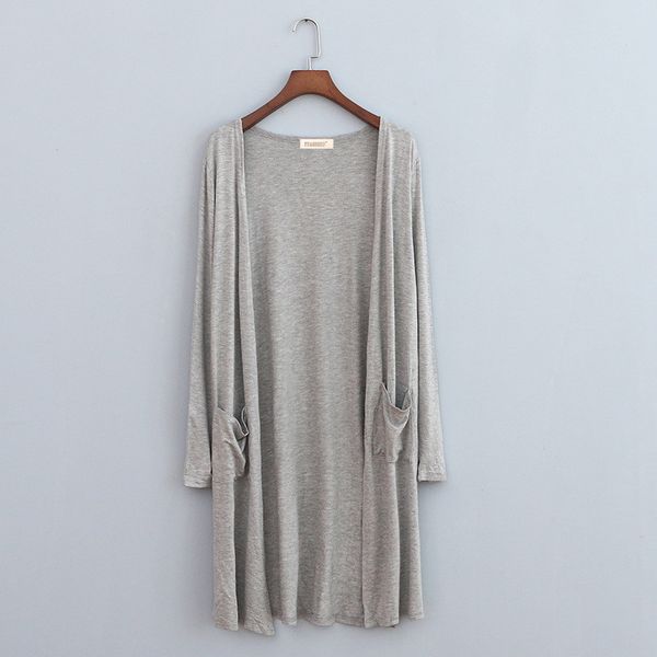 

fashion woman sun protective clothing solid with pockrt lady rash guards casual plus size donna coats, Black