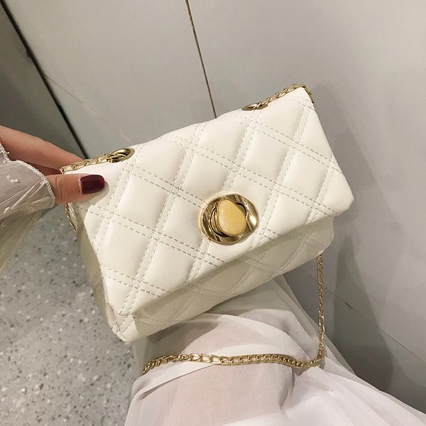 

summer new ladies messenger bag ins harajuku vintage diamond chain shoulder bag fashion simple solid color ladies diagonal
