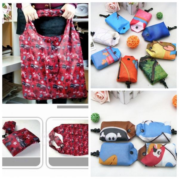 

polyester foldable shopping bags folding shopping handbag vegetable fruit storage bags environmentally friendly and practical shopping bags
