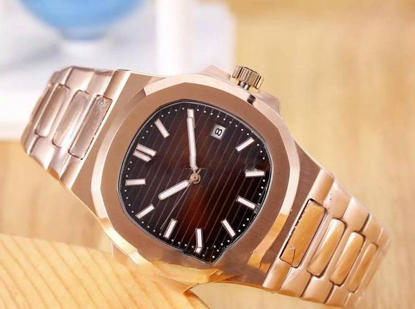 

2020 new mpf v2 sport nautilus classic nautilus 5711 /1r -001 5711 /1a rose gold brown dial date automatic mens watch fashion gents watche, Slivery;brown